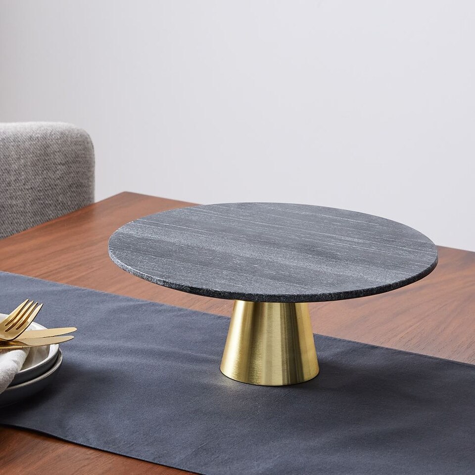 Tiered Marble Cake Stand Black West Elm UK